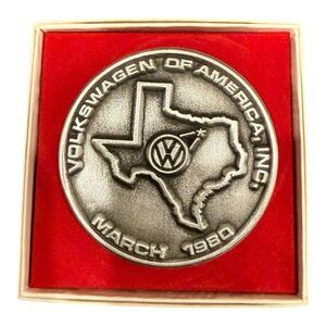 Volkswagen of America Commemorative Medallion 
Fort Worth Texas 1980
